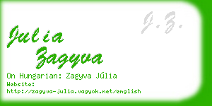 julia zagyva business card